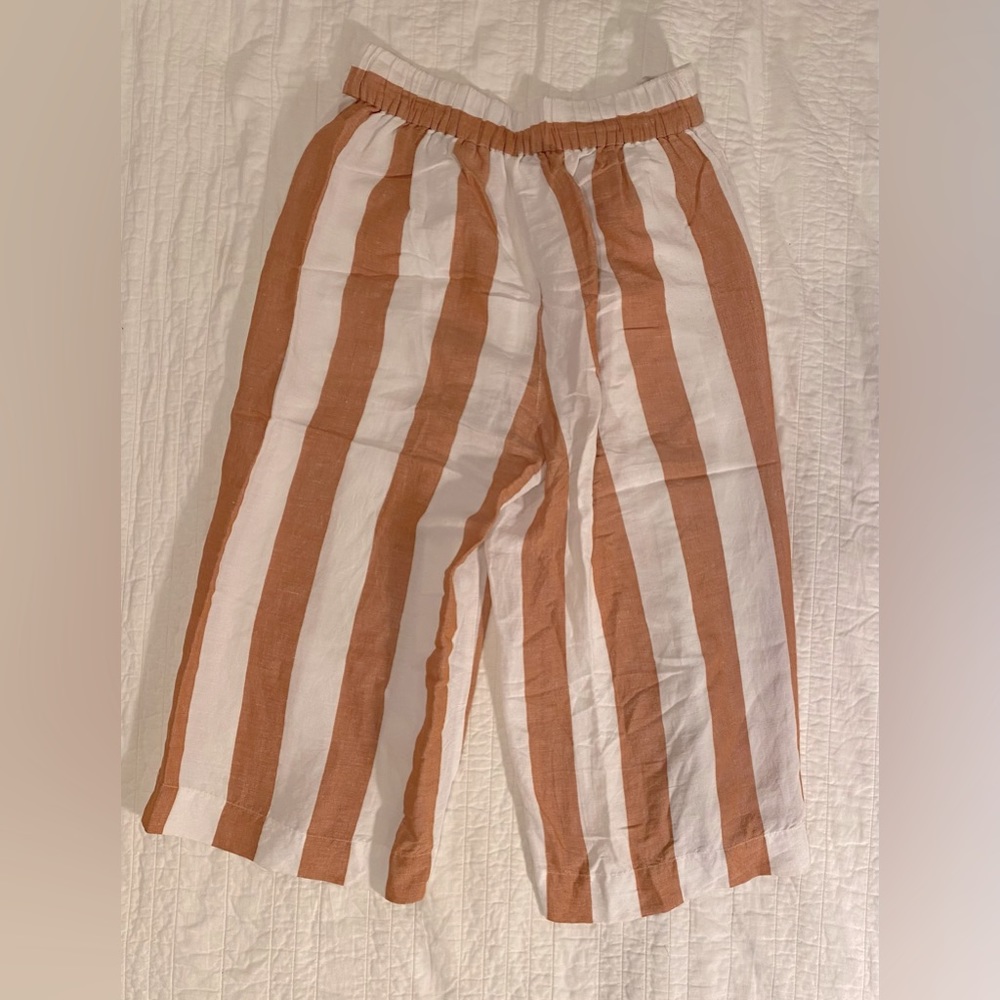 Madewell wide leg, cropped, linen pants